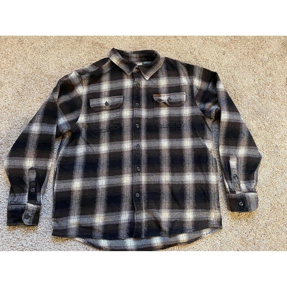Orvis Shirt Mens Large Flannel Button Up Thick Pockets Cotton Outerwear S10
